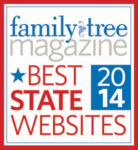 Family Tree Magazine Best State Website 2014 Badge